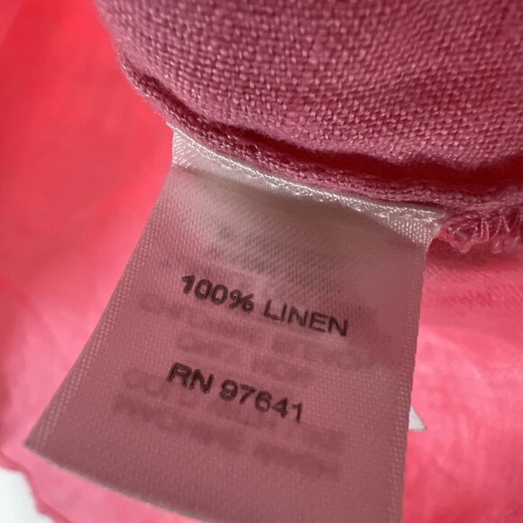 J Jill Love Linen Essential Top XL Solid Pink 100% Linen Button Up Long Sleeve - Picture 5 of 9